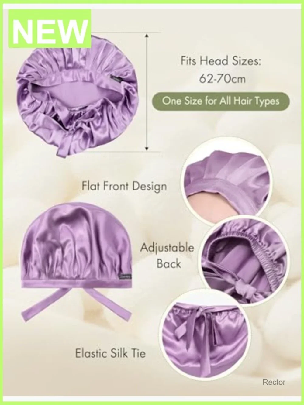 100% Mulberry Silk Night Sleep Cap Adjustable Hair Wrap